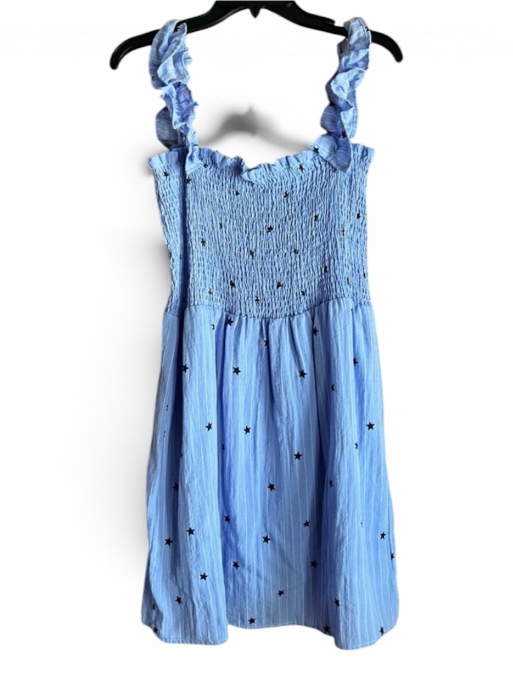 Lumiere Blue Striped Star Print Ruffle Strap
Sundress Large Patriotic